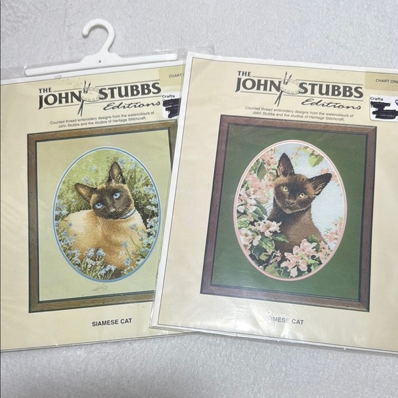 John Stubbs Siamese Cat Embroidery Kits - Picture 1 of 9